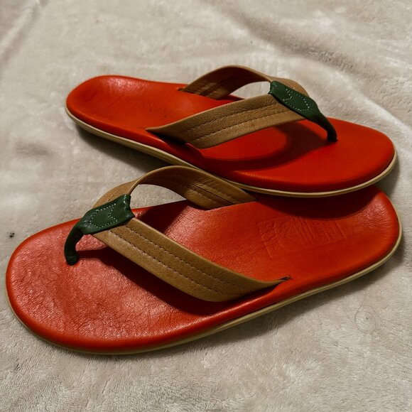 Island Slippers "The Classic" Full Grain Leather Flip Flops - Picture 1 of 13